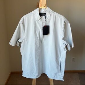 Antigua Men's Short Sleeve 1/4 Zip Golf Shirt Wind Rain Resistant Soft Gray NWT